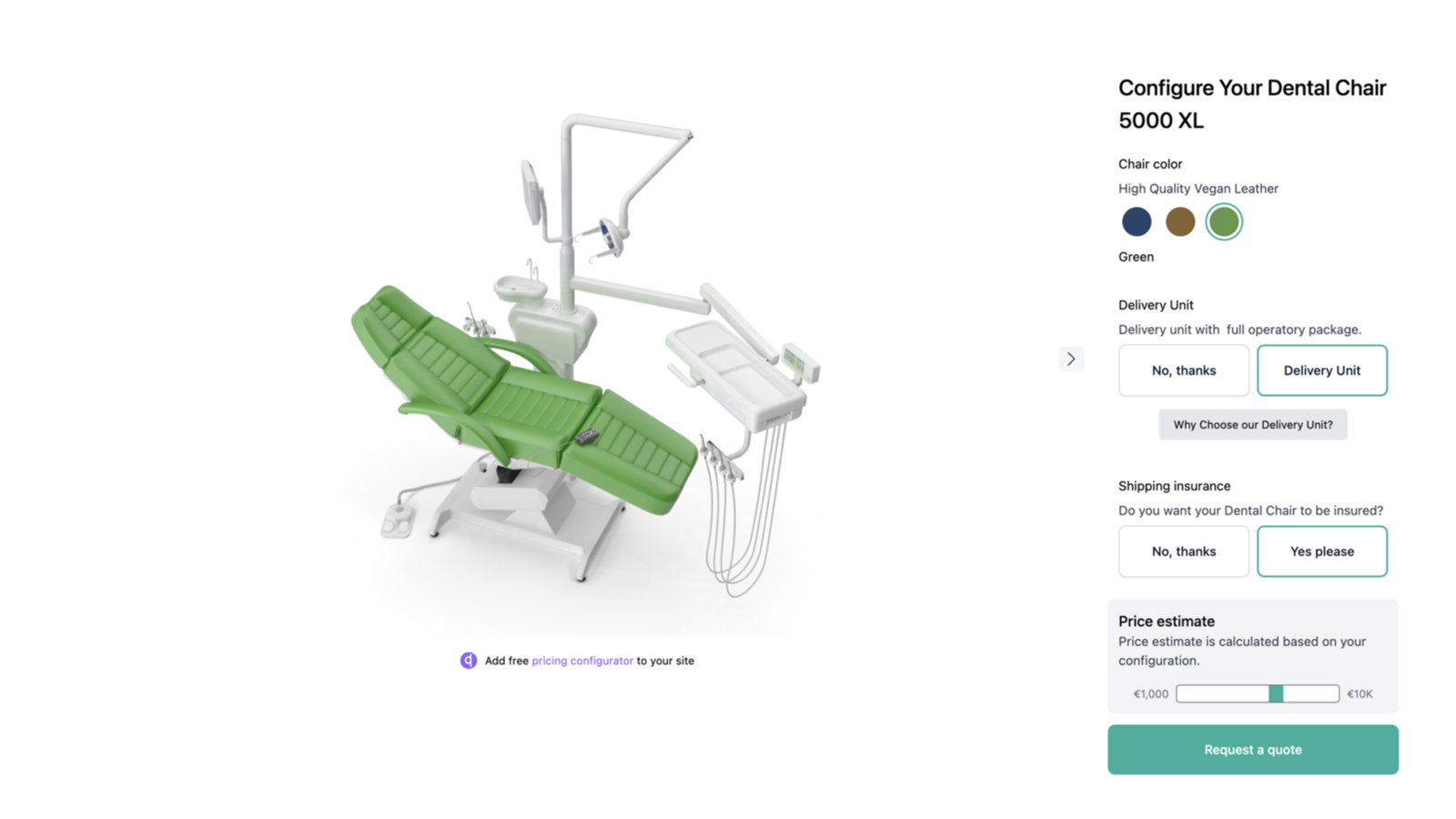 Configuration by customer is synced to HubSpot CRM