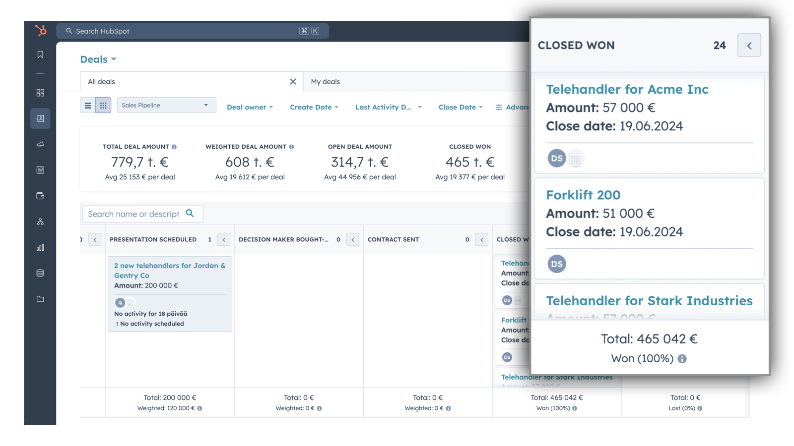 Sync orders, requests for quote and leads from HeadQ to HubSpot CRM